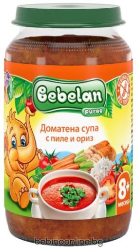 BEBELAN  PUREE Доматена супа с пиле и ориз 8+ мес. 220 г