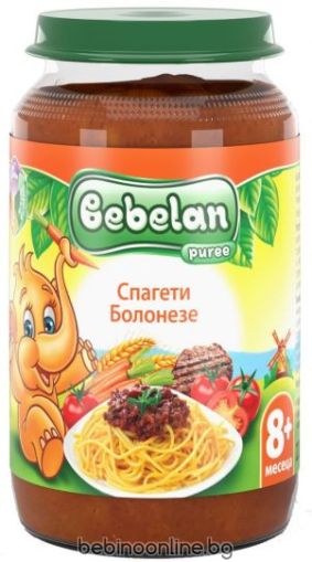 BEBELAN  PUREE Ястие - Спагети болонезе 8+ мес. 220 г