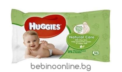  HUGGIES  влажни кърпи NATURAL CARE WITH ALOE VERA 56БР