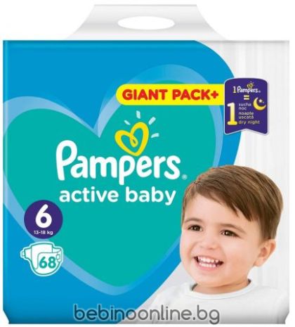  PAMPERS ACTIVE BABY Пелени 6-Extra (13-18 кг) 68 бр. (GPP)