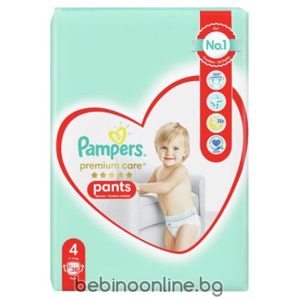 PAMPERS PREMIUM CARE ГАЩИЧКИ  4 (9-15 кг.) 38 бр