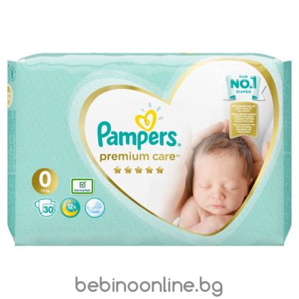 PAMPERS PREMIUM CARE Пелени  0 (под  2 kg) 30 бр