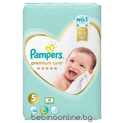 PAMPERS PREMIUM CARE Пелени  5 Junior (11-15 кг) 44 бр