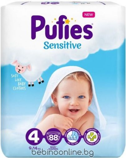 PUFIES SENSITIVE ПЕЛЕНИ 4- Maxi (9-14 кг) 88 бр. (BigPack)