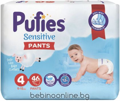 PUFIES SENSITIVE ГАЩИ  4-Maxi (9-15 кг) 46 бр