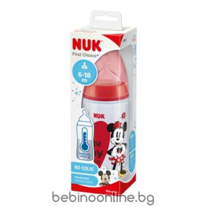 NUK FC Шише TEMPERATURE CONTROL 6-18м 300 мл MICKEY 741.019