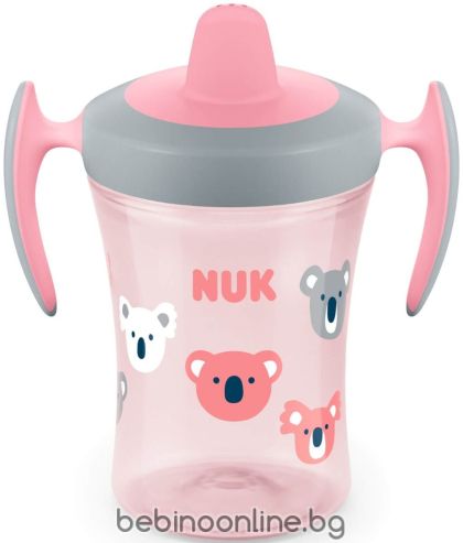 NUK EVOLUTION TRAINER CUP Чаша 230 мл с мек накр. 6+м Розова 255.385