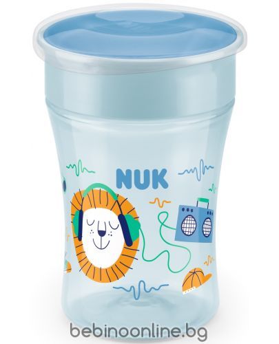 NUK Evolution Magic Cup Чаша за пиене 360° за деца над 8 м.СИНЯ x230 мл, 255.602