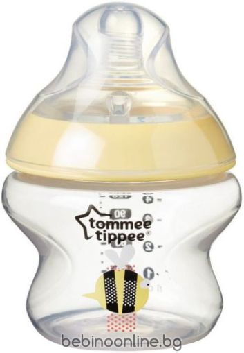 TOMMEE TIPPEE EASI-VENT РР Шише 150 мл с бибер.0+ м.с декор.  0042