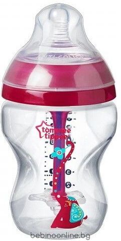 TOMMEE TIPPEE ANTI-COLIC ADVANCE РР Шише 260 мл Розов декор.   0030