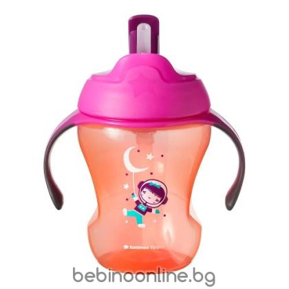 TOMMEE TIPPEE Неразливаща се чаша със сламка 230 мл. 6+м РОЗОВА/ОРАНЖ TT.0136.02