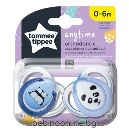 TOMMEE TIPPEE  залъгалки 0-6 м. ANYTIME СИНИ TT.0082.01