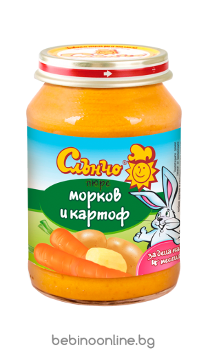 СЛЪНЧО зеленчуково пюре Морков и картоф 190г.