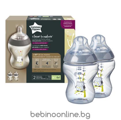 Tommee Tippee Шишета за хранене Easi Vent 260 мл. 0м+ Бухал TT.0023