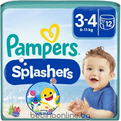 PAMPERS SPLASHERS 3-(6-11 кг) Еднокр. гащи за плуване 12 бр