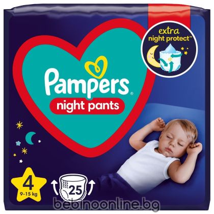 PAMPERS NIGHT ГАЩИЧКИ  4 (9-15 кг) 25 бр