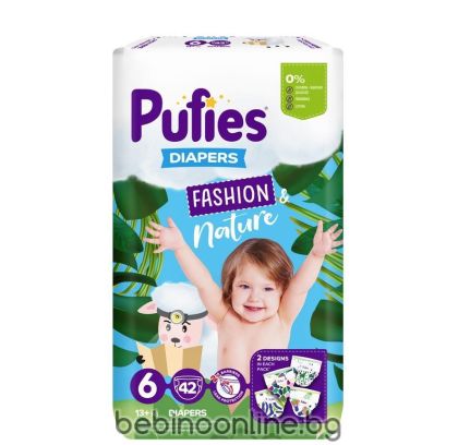 Pufies Fashion & Nature 6 Extra Large  пелени 42 бр