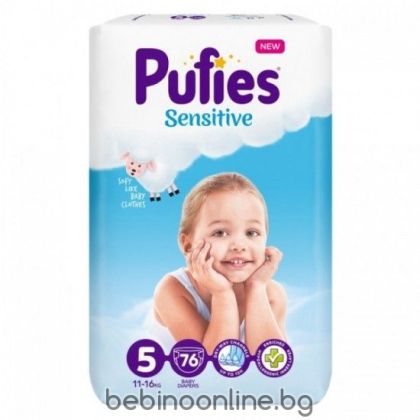 PUFIES SENSITIVE ПЕЛЕНИ 5 Junior (11-16) 76 бр(Big pack)