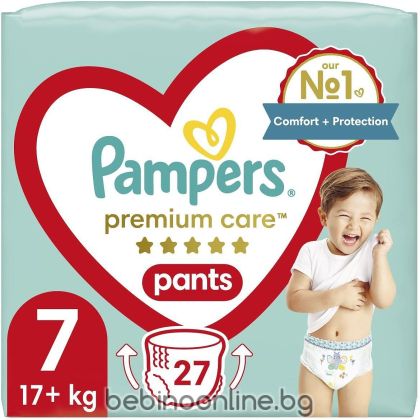 PAMPERS PREMIUM GARE ГАЩИЧКИ 7 (17кг.+) 27 бр.