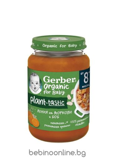 GERBER ORGANIC Яхния с моркови и боб   8+ мес. 190г