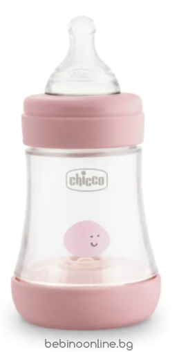 CHICCO Шише Perfect 5 150 мл, силикон, розово N0258