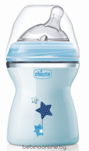 CHICCO Шише Natural Feeling РР,2м+, 250 мл, момче N0243