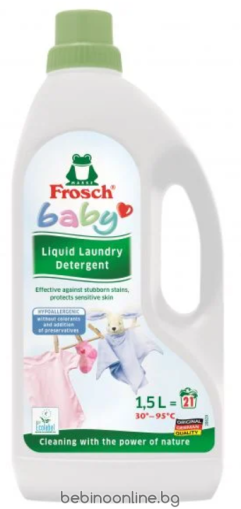 FROSCH BABY Течен перилен препарат за бебешки дрехи за 21 пранета, 1.5 л