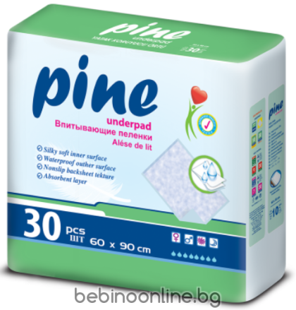 PINE ЕДНОКРАТНИ ЧАРШАФИ 60/90см. 30бр.