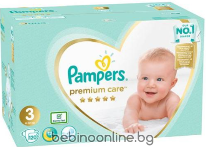 PAMPERS PREMIUM CARE ПЕЛЕНИ 3( 6-10 кг) 120 бр. КАШОН