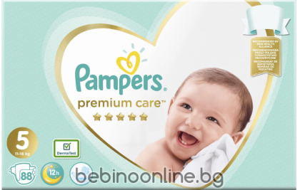 PAMPERS PERMIUM CARE  ПЕЛЕНИ 5 ( 11-16 кг) 88 бр. КАШОН