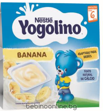 NESTLE  YOGOLINO  Млечен десерт, с банан  (6+м.) 100g (4бр. в опаковка)