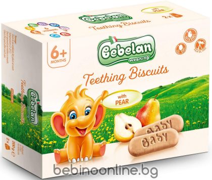 BEBELAN TEETHING BISCUITS Бисквити за гризкане Круша 6+м 200г.