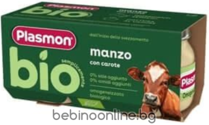 PLASMON  Bio Пюре говеждо и моркови 6М+ 80 г х 2 броя №2205