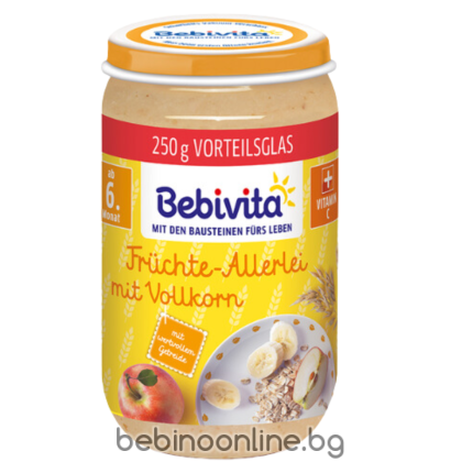 BEBIVITA  Плодове с пълнозърнести култури 250г.14005