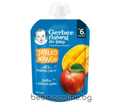 NESTLE GERBER ПАУЧ с ябълка и манго 6м+ 80 гр