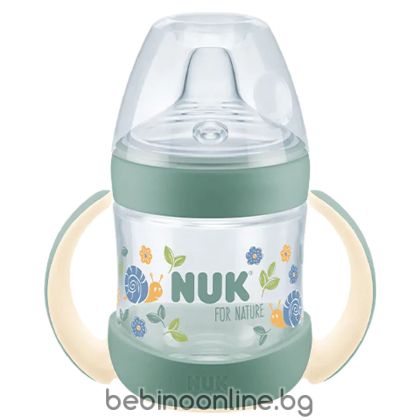 NUK for NATURE Шише за сок РР Temperature Control 150мл. със силик. н-к 6+мес. Зелено 215.369