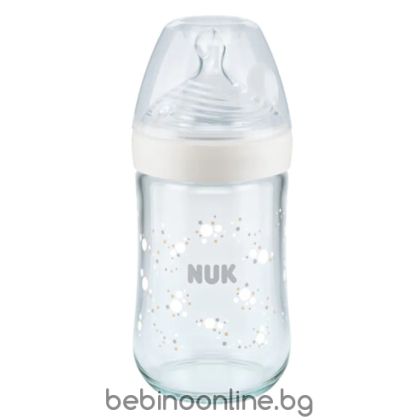 NUK NS Шише TEMPERATURE CONTROL СТЪКЛО СИЛИКОН 0-6м 240 мл 745.117