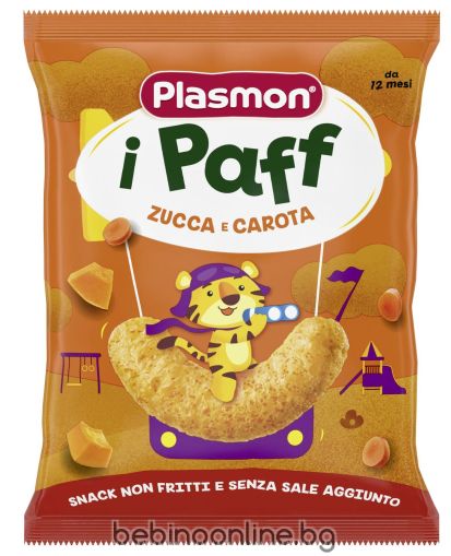 PLASMON Хрупанки  Paff, морков и тиква, 15 g№0438