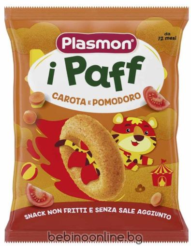 PLASMON PAFF Хрупанки с Домат и морков 12+ мес. 15 г№0445