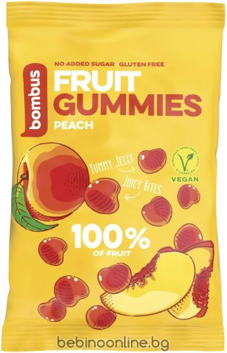 BOMBUS FRUIT GUMMIES Плодови желирани бонбони Праскова 35 г