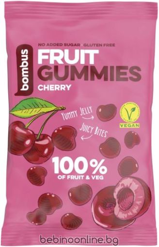 BOMBUS FRUIT GUMMIES Плодови желирани бонбони Череша 35 г