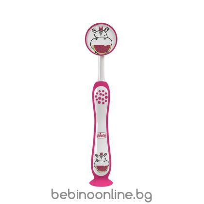 CHICCO четка за зъби розова Хипо 3-6г. C0115