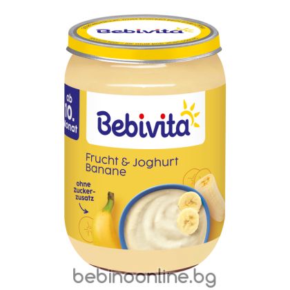 BEBIVITA Йогурт с плодове - банани 190г.14404