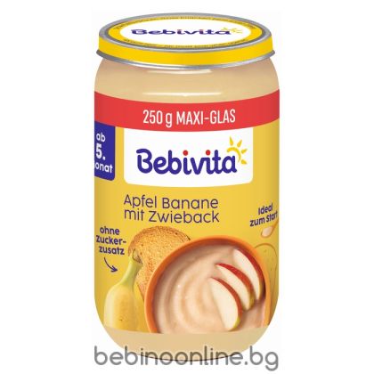 BEBIVITA пълнозър.закуска Ябълка, банан, сухар 250г. №14004