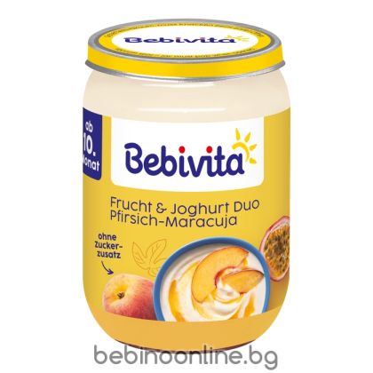 BEBIVTA Йогурт с плодове - праскова и маракуя 190г.14406