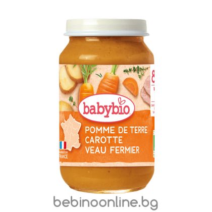 BABYBIO БИО Пюре Зеленчуци с Телешко месо 8+ мес. 200 г