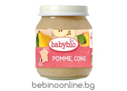 BABYBIO БИО   плодово пюре с ябълки и дюли 130г