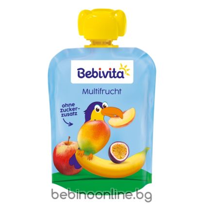 BEBIVITA  плодова закуска ПАУЧ мултиплод  12М+ 90 г. 19064