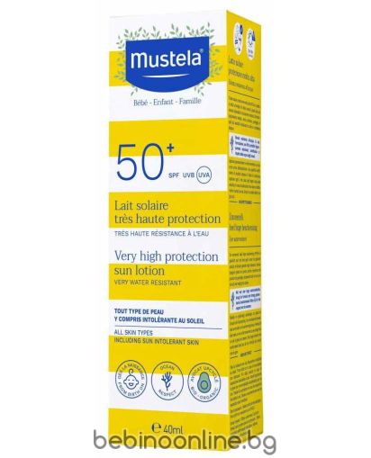 MUSTELA  Слънцезащитен лосион за лице SPF50+ х40 мл  /6768/