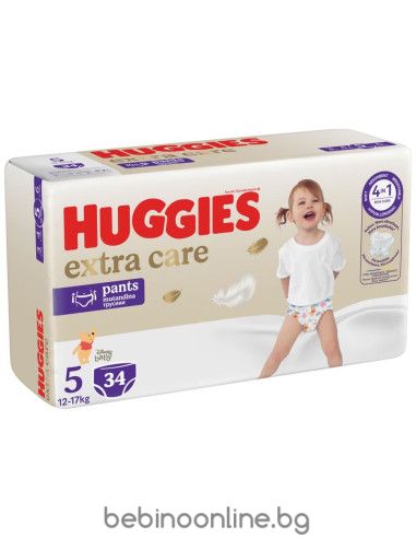 HUGGIES Бебешки пелени ГАЩИЧКИ Extra Care 5/ 12-17кг./ 34бр.